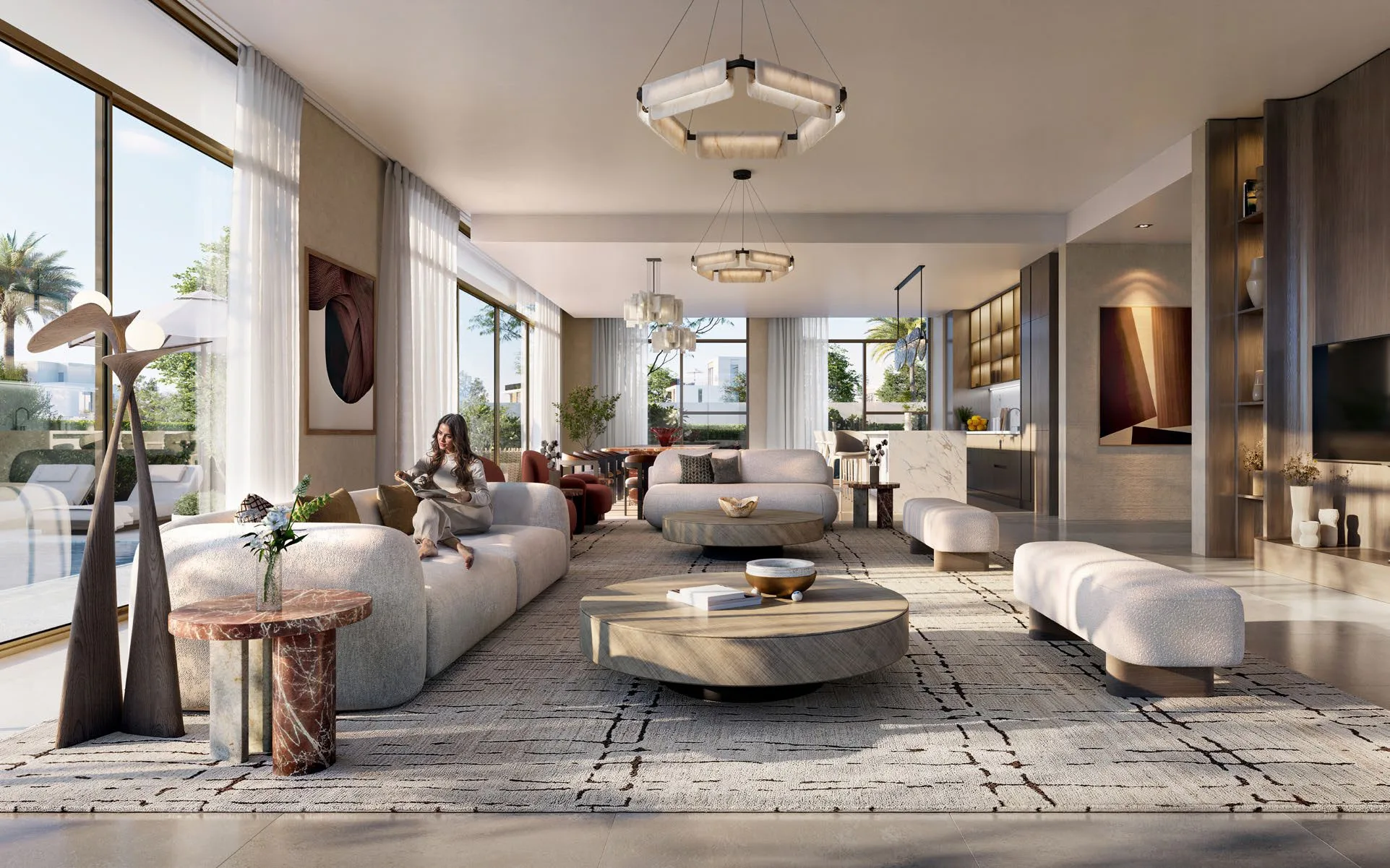 Warm open-plan residence at Lunaya Terraces